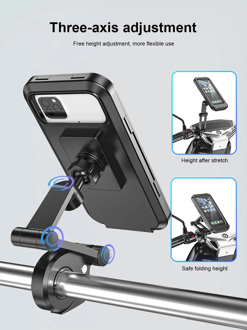 Suporte universal impermeável do telefone celular p/Motos  360 ° giratório e ajustável